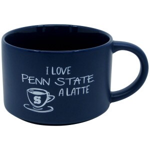 navy ceramic mug I Love Penn State a Latte